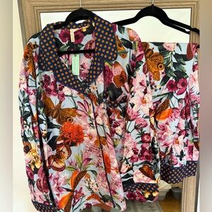 Anthropologie Lyrebird Cloud Flannel Pajamas Set Top/Bottoms 3X NWT